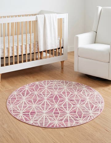 Pink Uptown Fifth Avenue Round Rug