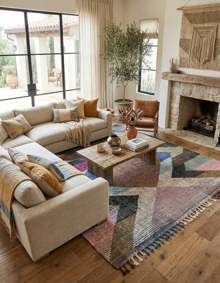 Detail image of 7' 7 x 10' 7  Hand Knotted Moroccan Wool Rug