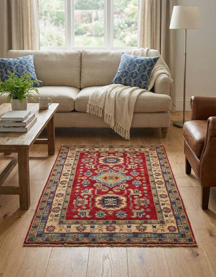 Detail image of 3' 2 x 5' Hand Knotted Kazak Rug