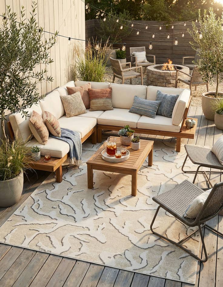 Detail image of 9' x 12'  Washable Sabrina Soto Indoor / Outdoor Rug