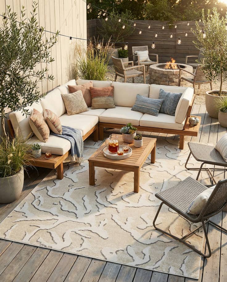 Detail image of 9' x 12' Easy-Clean Sabrina Soto Indoor / Outdoor Rug