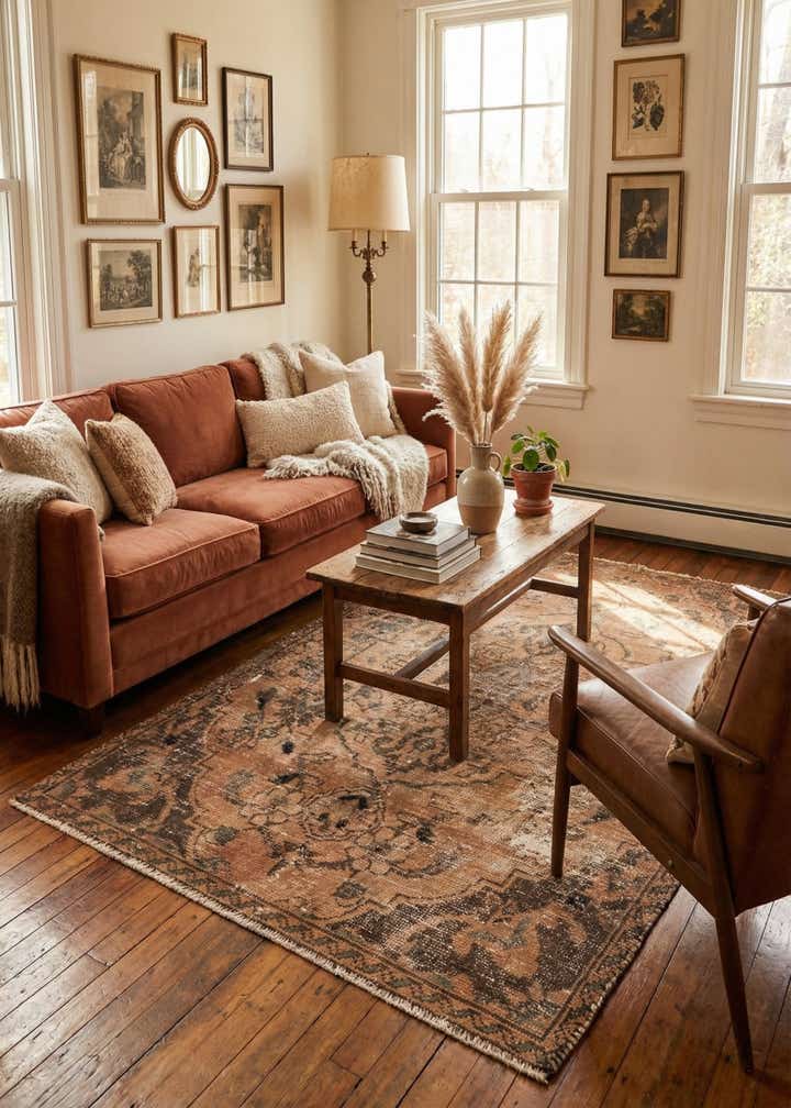 3' 10 x 5' 9 Hand Knotted Ultra Vintage Persian Wool Rug