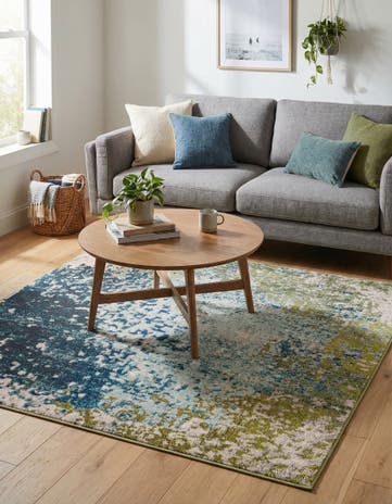 5' x 5' Washable Hyacinth Square Rug