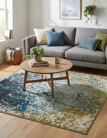 5' x 5' Washable Hyacinth Square Rug