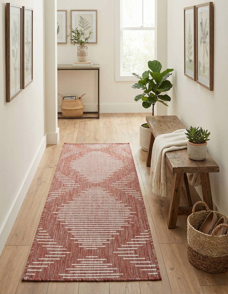 Detail image of  2' x 4'  Washable Modern Indoor / Outdoor Runner Rug