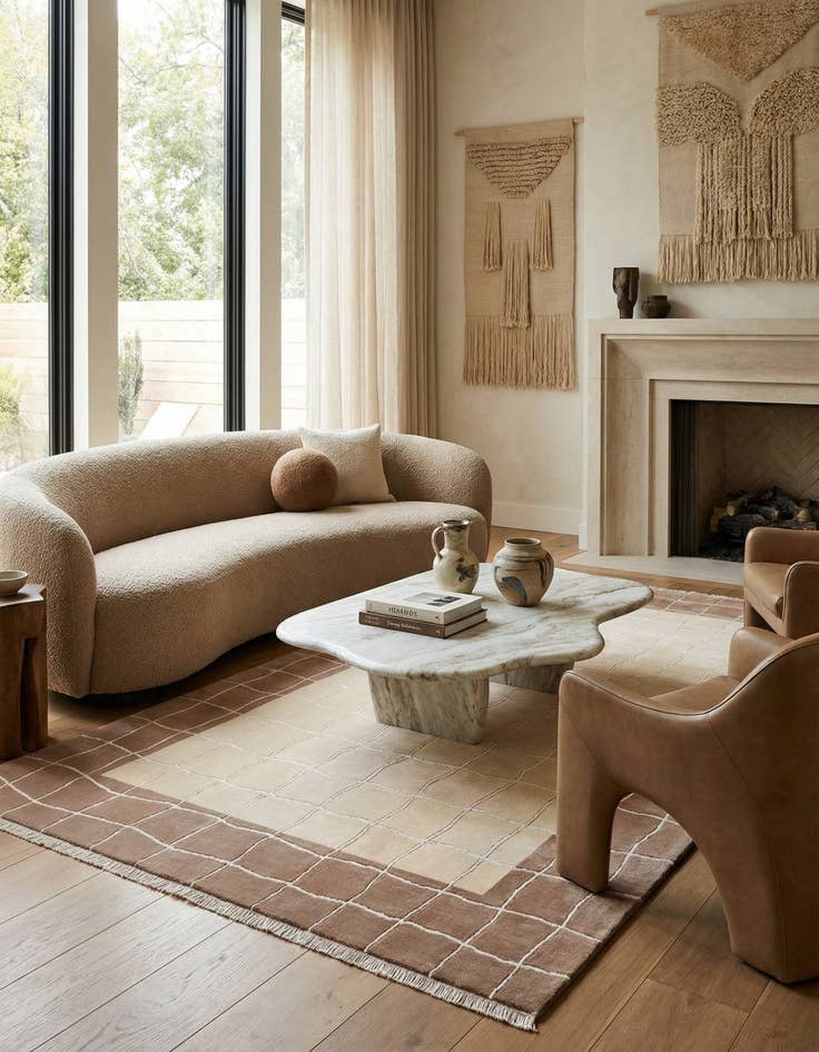 Detail image of  6' x 9' 7  Hand Knotted Darya Wool Rug