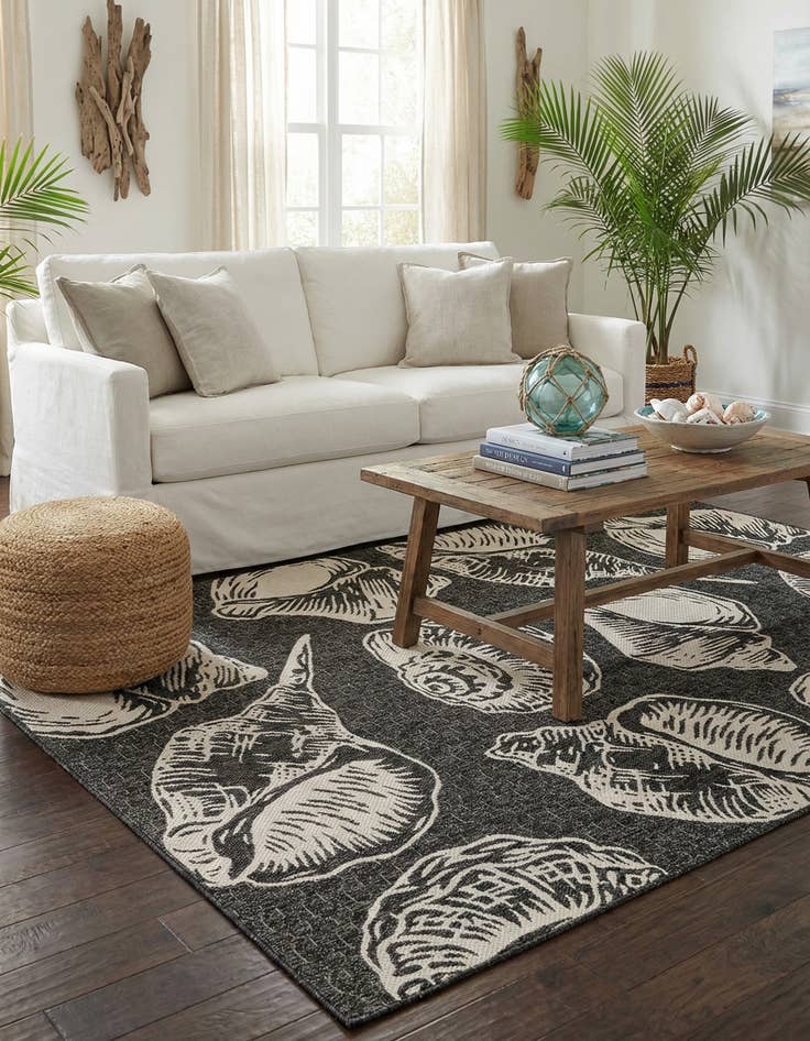 Detail image of  6' x 9'  Washable Coastal Indoor / Outdoor Rug