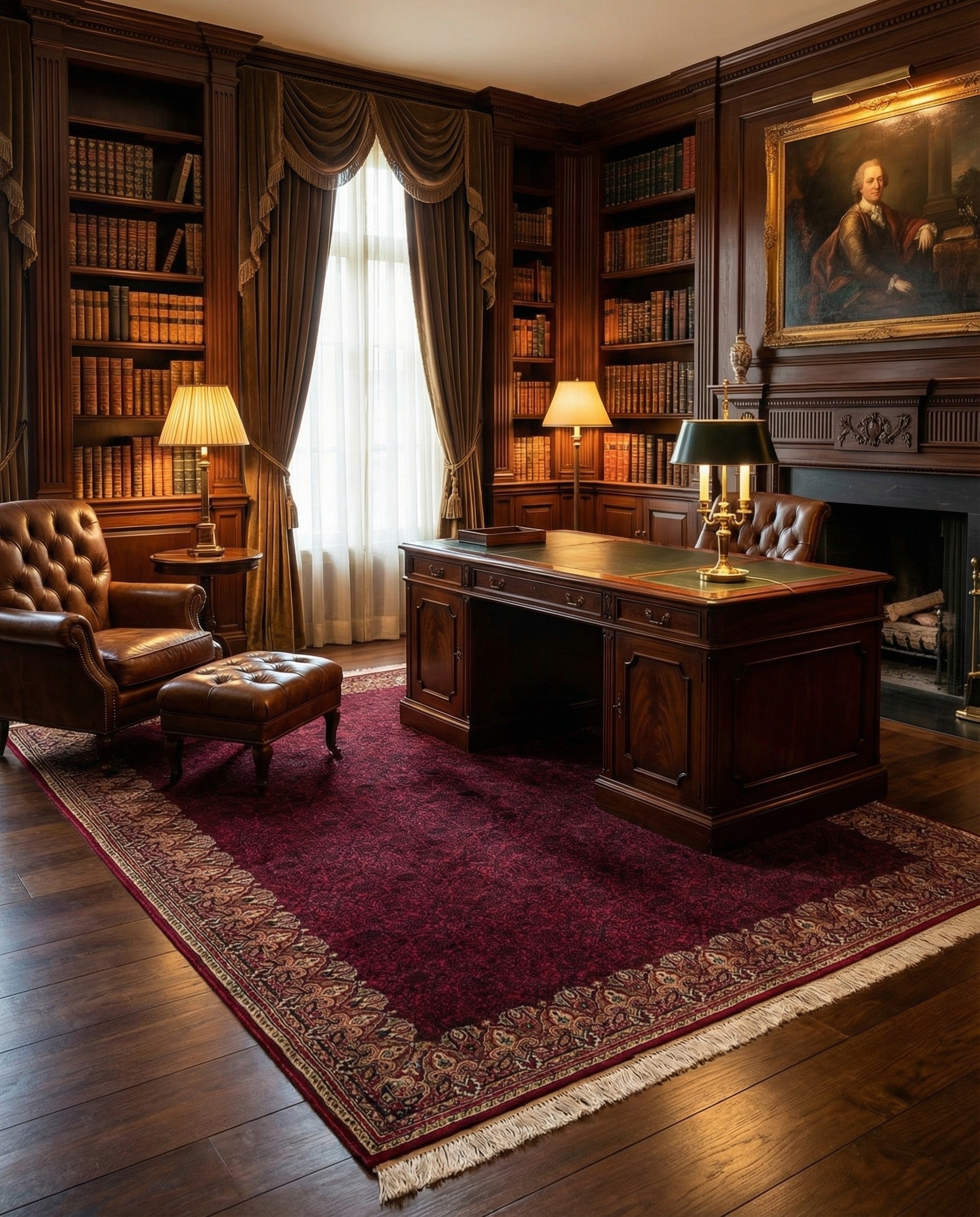  5' 9 x 7' 8  Hand Knotted Mahal Oriental Wool Rug