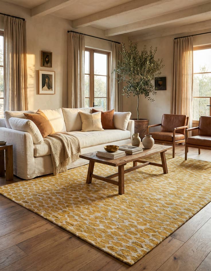 Detail image of 6' 2 x 9' 2  Hand Knotted Moroccan Wool Rug