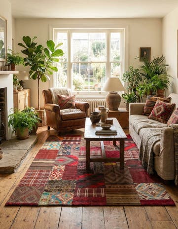 5' 5 x 7' 9 Hand Woven Kilim Patchwork Wool Rug