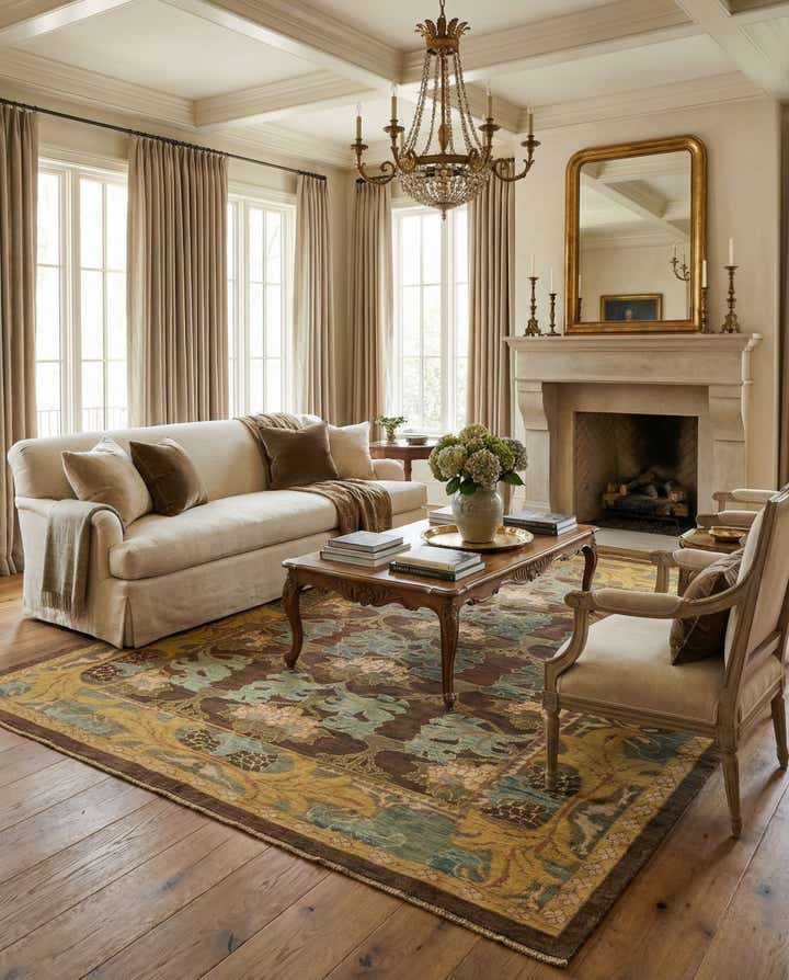 10' 5 x 12' 8 Hand Knotted Oushak Wool Rug