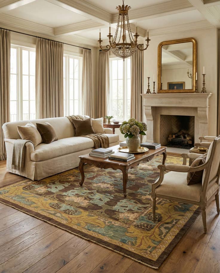 Detail image of 10' 5 x 12' 8 Hand Knotted Oushak Wool Rug