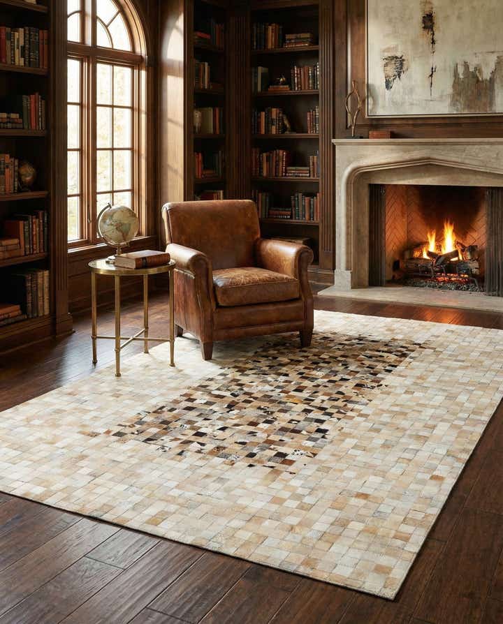 5' x 8' Cowhide Leather Rug