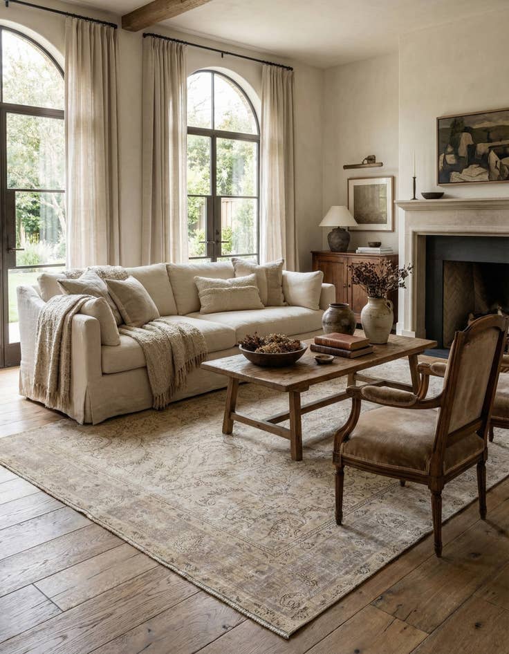 Detail image of  6' 5 x 9' 6  Hand Knotted Ultra Vintage Persian Wool Rug