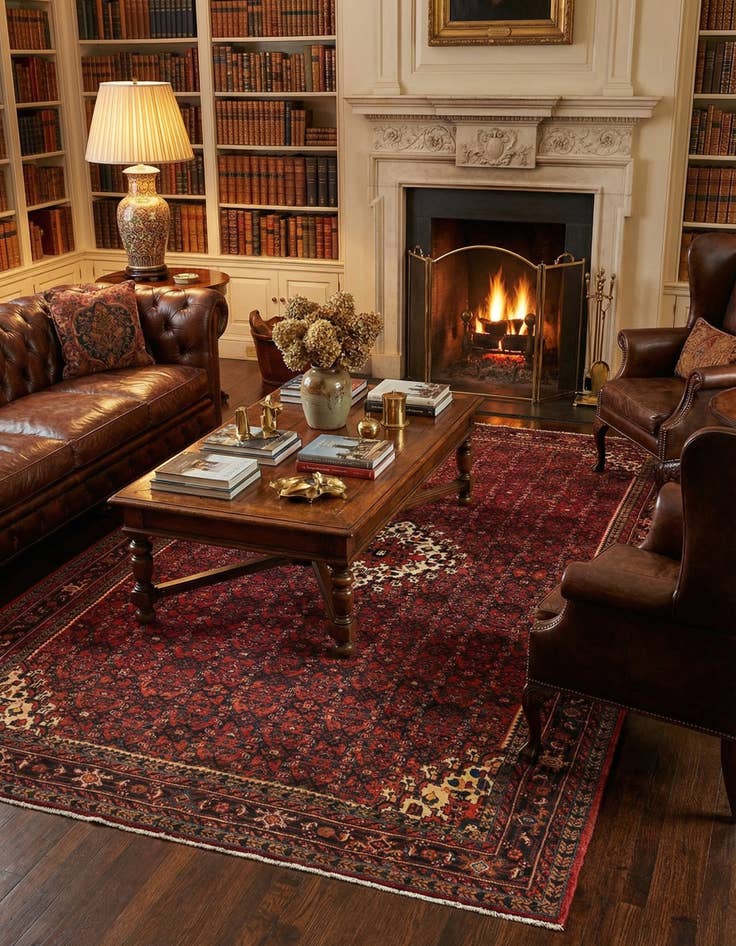 Detail image of 6' 11 x 11' 1 Hamedan Wool Rug