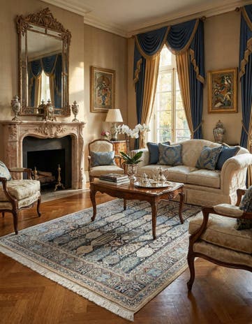4' 5 x 7' 5 Hand Knotted Nain Persian Rug