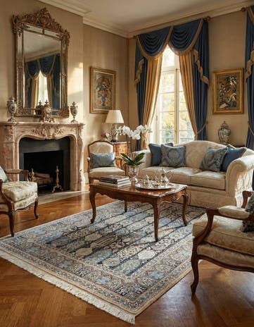 4' 5 x 7' 5 Hand Knotted Nain Persian Rug