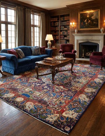 9' 9 x 13' 3 Hand Knotted Kashmar Persian Wool Rug