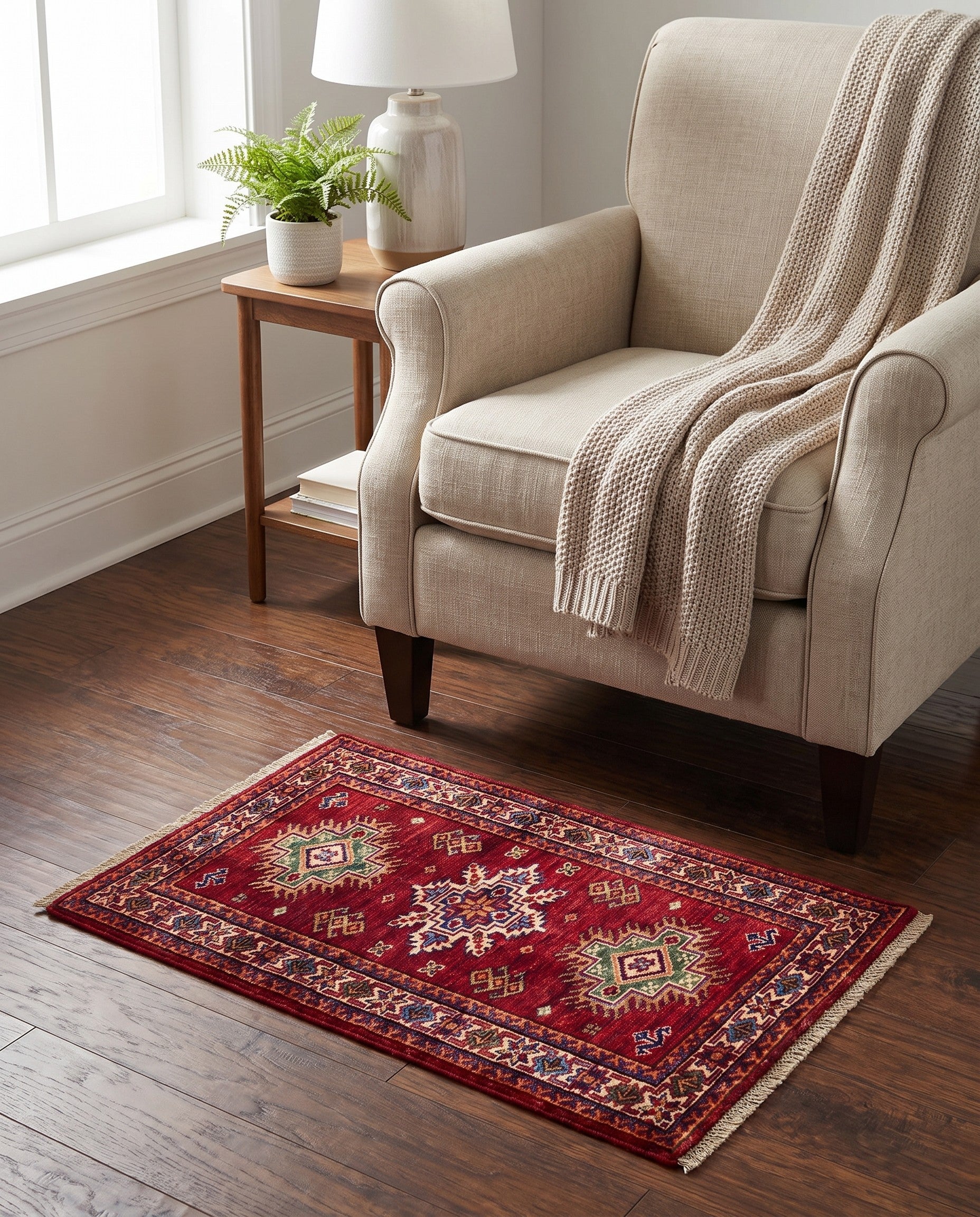 2' x 3' 3 Hand Knotted Kazak Rug
