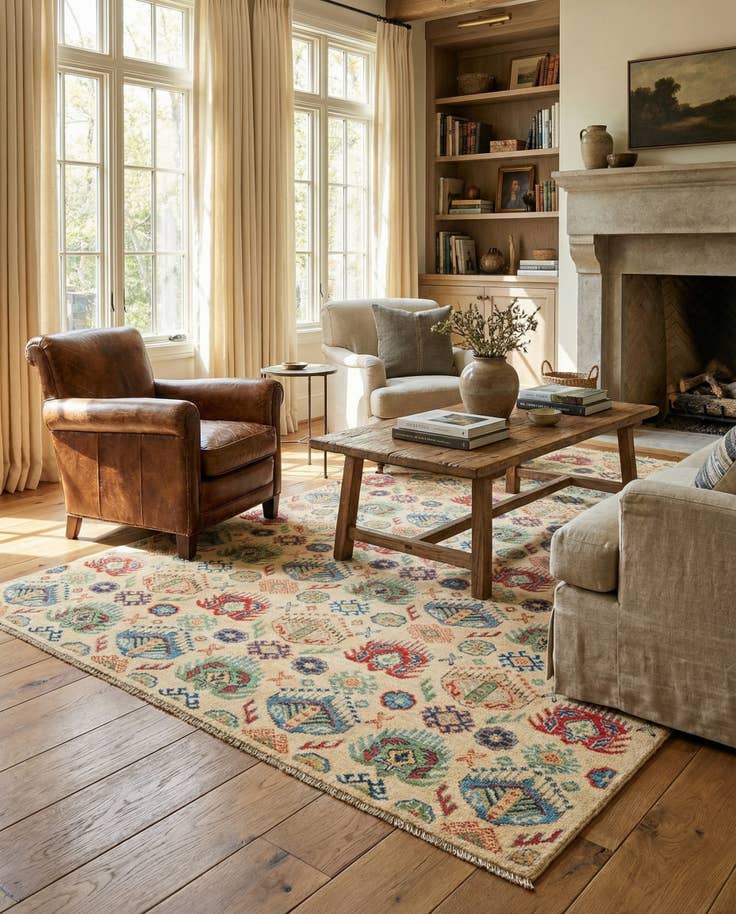 Detail image of 5' 2 x 7' 10 Hand Knotted Kazak Rug