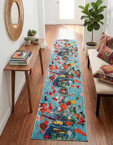 2' 7 x 12' Washable Vivid Runner Rug