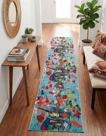 2' 7 x 12' Washable Vivid Runner Rug