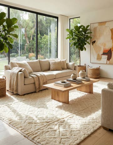 6' 8 x 10' 6 Hand Knotted Moroccan Wool Rug