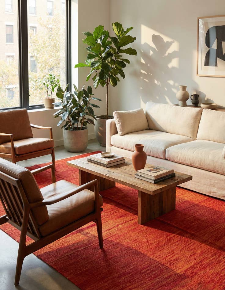 Detail image of 6' 7 x 10'  Hand Woven Kilim Modern Wool Rug