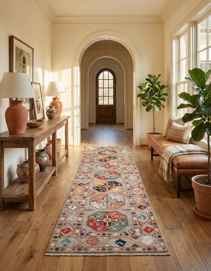 Detail image of 2' 8 x 9' 10  Hand Knotted Kazak Runner Rug