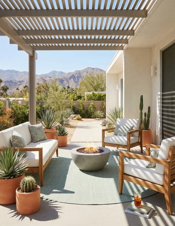 10' x 10' Easy-Clean Jill Zarin Palm Springs Indoor / Outdoor Round Rug