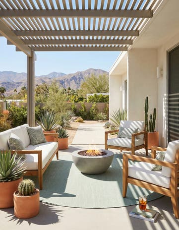 10' x 10' Easy-Clean Jill Zarin Palm Springs Indoor / Outdoor Round Rug
