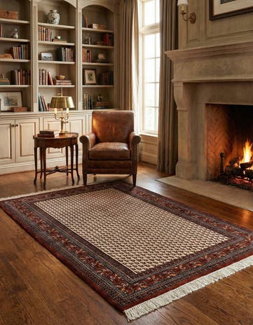 4' 2 x 6' 5 Hand Knotted Mir Oriental Wool Rug