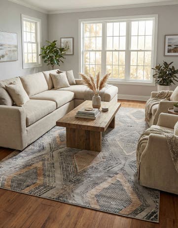 Gray Cream Caspian Rug