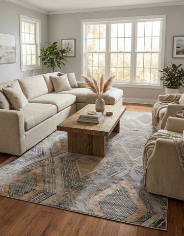 Gray Cream Caspian Rug