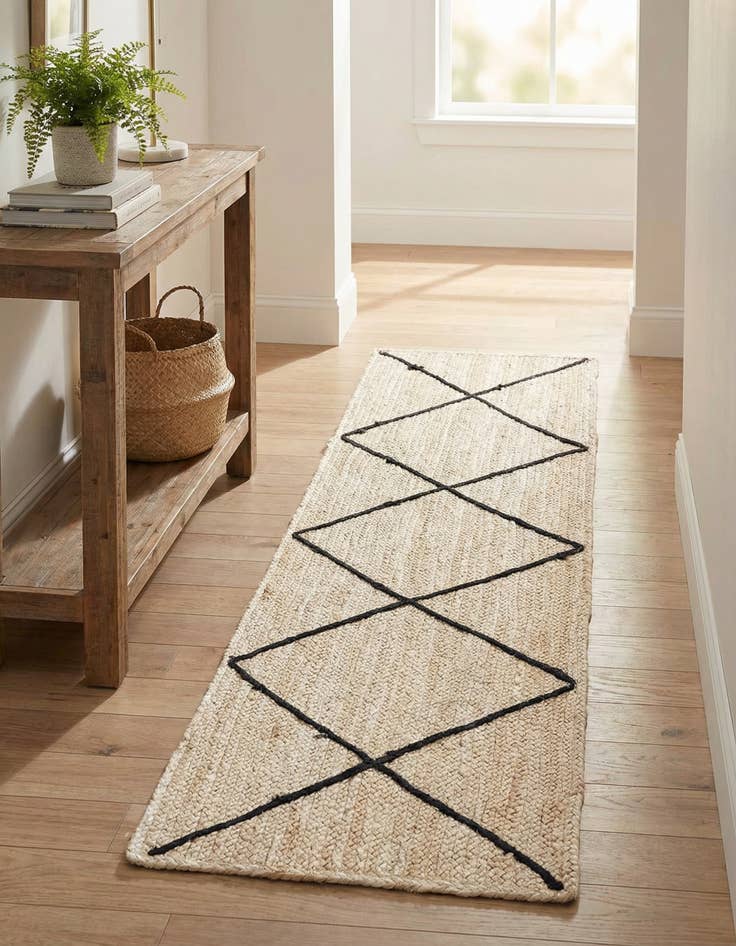 Detail image of  2' 2 x 8' 2  Hand Braided Jute Runner Rug