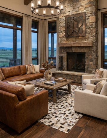 7' 11 x 9' 10 Cowhide Stocks Rug