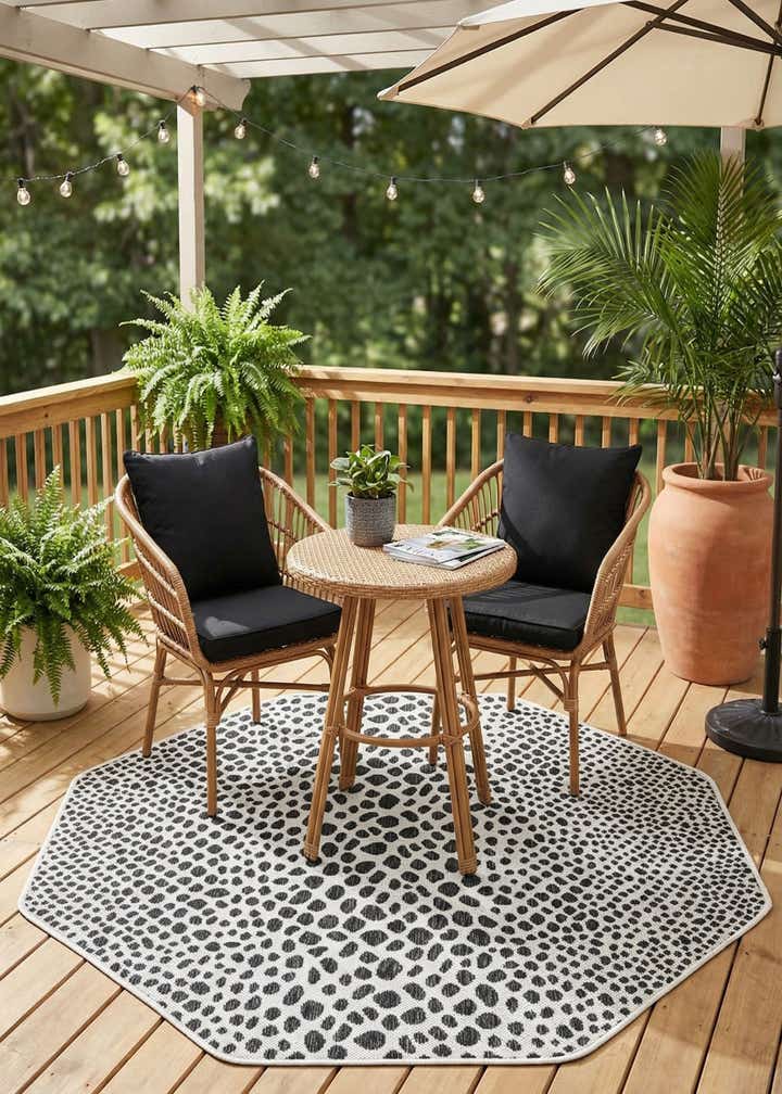 4' x 4' Easy-Clean Jill Zarin Cape Town Indoor / Outdoor Octagon Rug