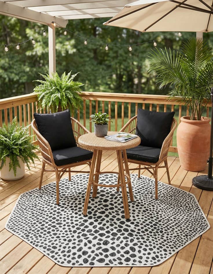 Detail image of 4' x 4' Easy-Clean Jill Zarin Cape Town Indoor / Outdoor Octagon Rug