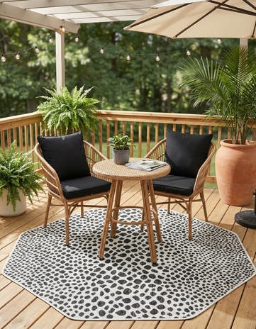 4' x 4' Easy-Clean Jill Zarin Cape Town Indoor / Outdoor Octagon Rug