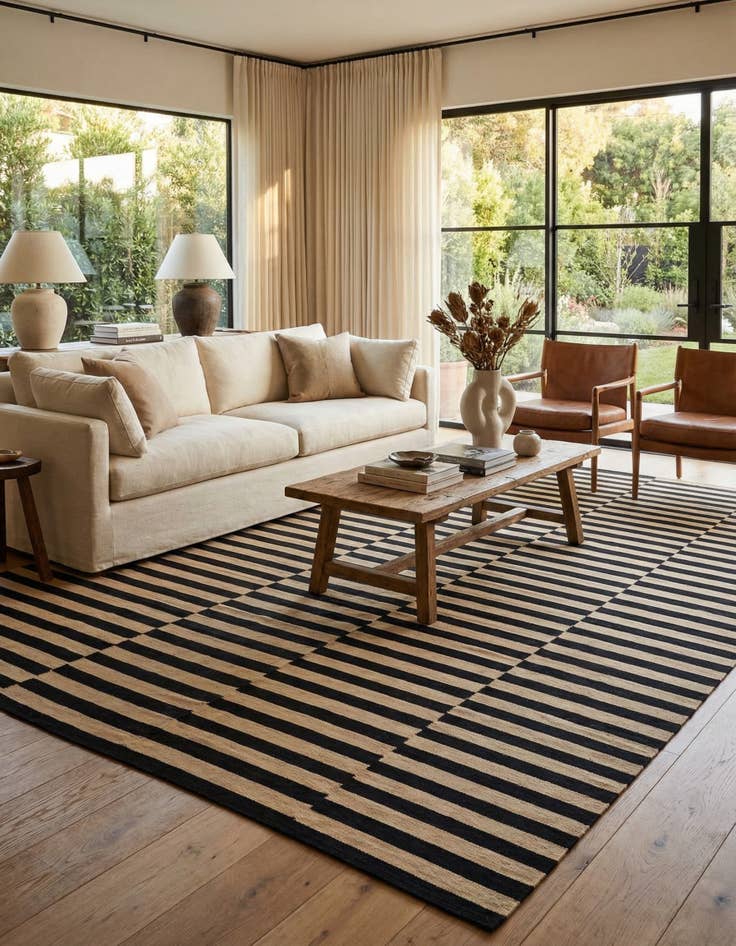 Detail image of 8' 5 x 11' 4  Hand Woven Kilim Modern Wool Rug