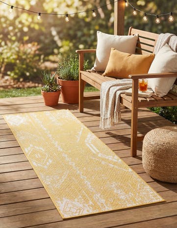2' x 5' 3 Easy-Clean Bohemian Indoor / Outdoor Runner Rug
