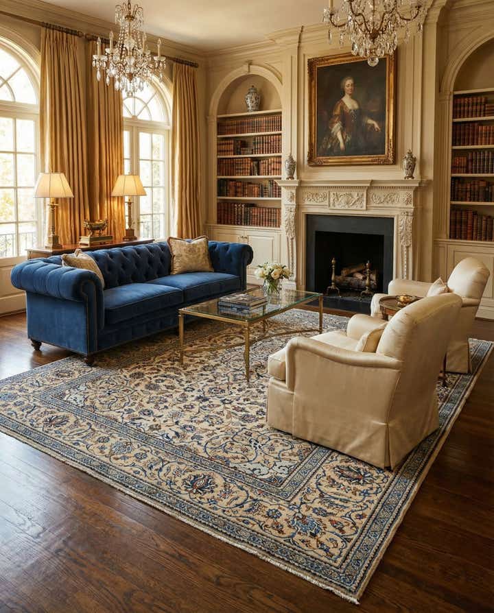 8' x 11' 1 Kashan Wool Rug