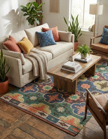6' 1 x 9' Chenille Jute Rug