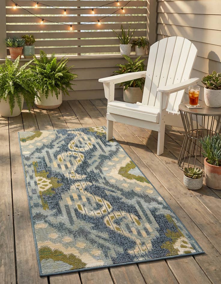 Detail image of 2' x 4'  Washable Modern Indoor / Outdoor Runner Rug