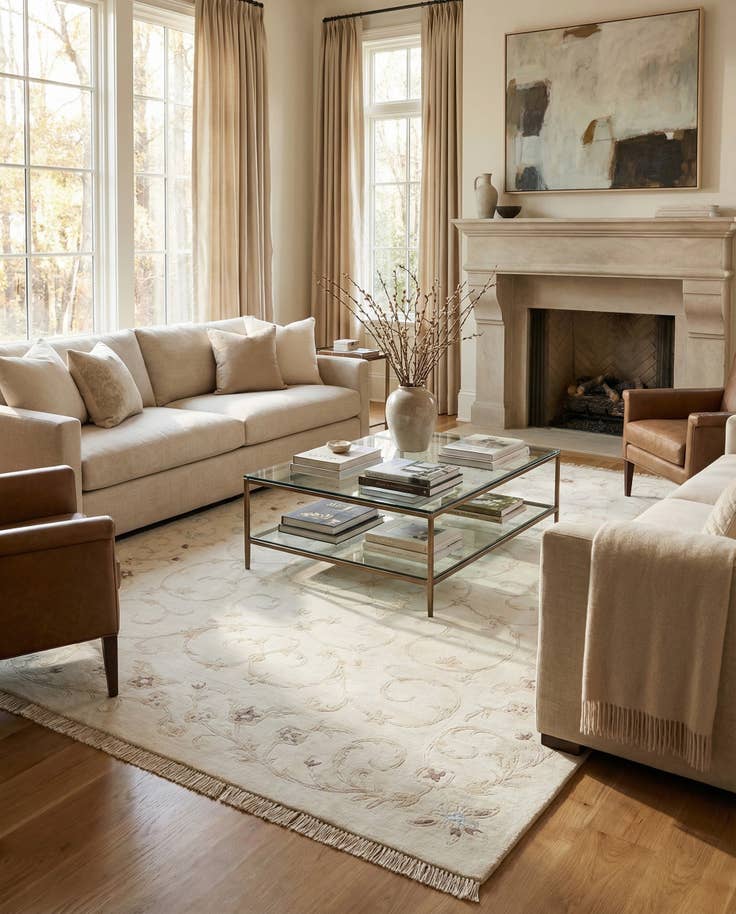 Detail image of 5' 7 x 7' 10 Hand Knotted Darya Wool Rug