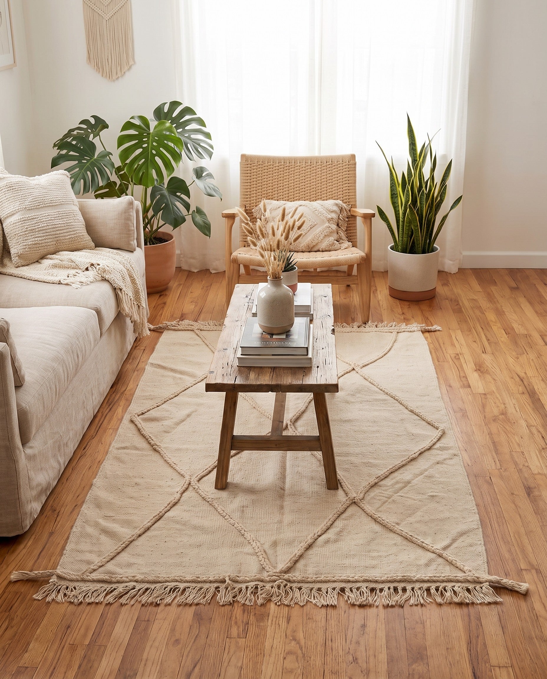 3' 3 x 5' Hand Knotted Moroccan Wool Rug
