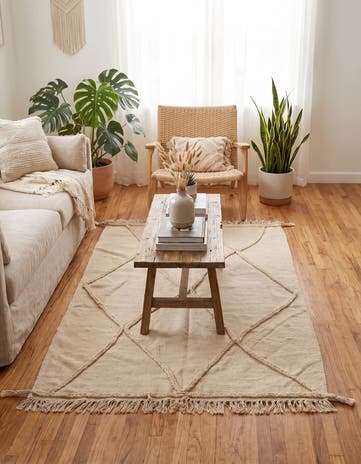 3' 3 x 5' Hand Knotted Moroccan Wool Rug