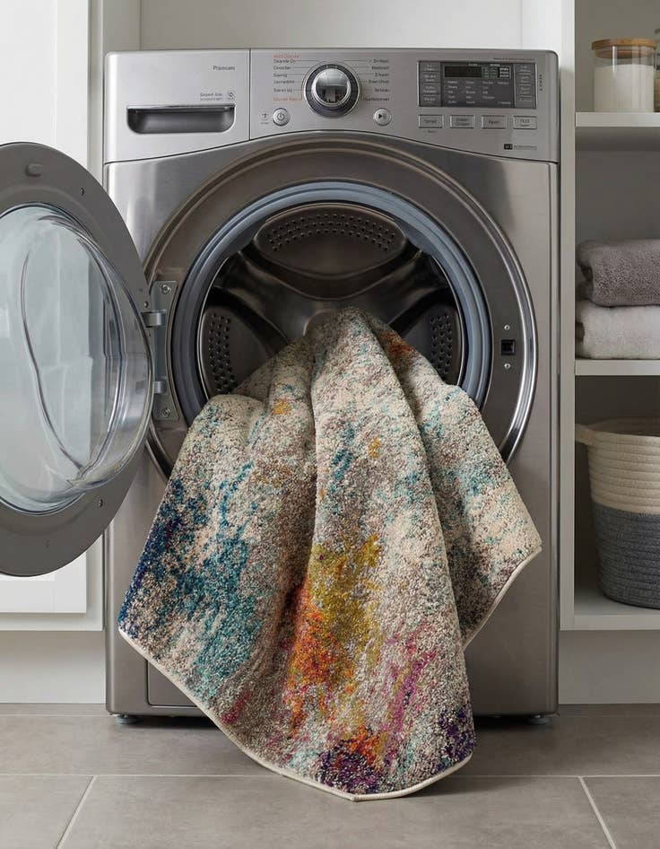 Detail image of 5' x 5'  Washable Spectrum Octagon Rug