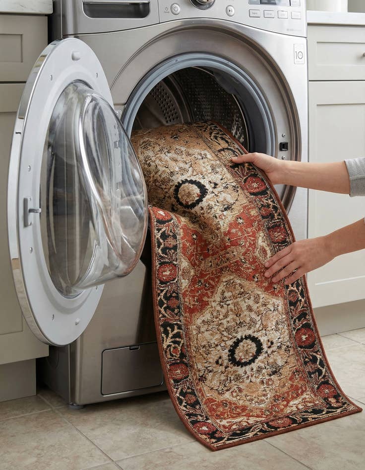 Detail image of 2' x 8'  Washable Traditional Indoor / Outdoor Runner Rug