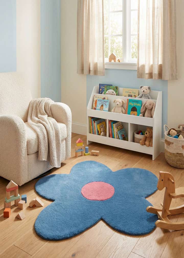 3' 1 x 3' 1 Happy Rugs Funky Flower Wool Round